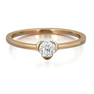 Pandora Talisman Lab Grown Diamond Heart Ring 14K Yellow Gold 0.25Cttw Size 6.75